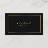 Exquisiter, schwarzer Goldrahmen Minimalistisch Visitenkarte (Vorderseite)