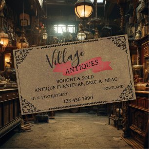 Exquisiter Vintage-Antiquitätenhändler Visitenkarte