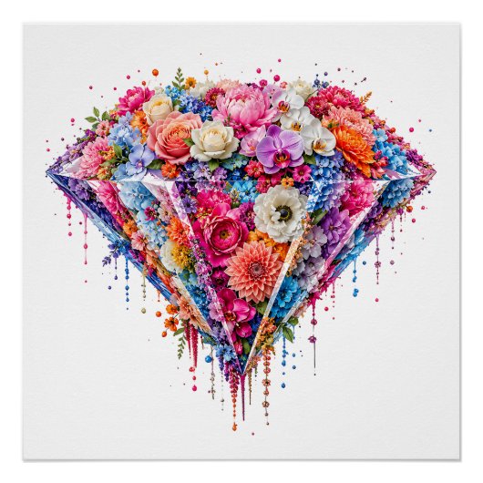 Exquisites Diamantdesign mit tropfender Kunst Poster (Vorderseite)