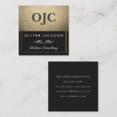 Exquisites Gold Leder mit Doppelarbeit Quadratische Visitenkarte (Vorne/Hinten)