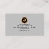 Exquisites Gray Marble Texture Gebäude Contractor Visitenkarte (Rückseite)