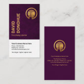 Exquisites Lila Grunge Gold Cutlery Catering Visitenkarte (Vorne/Hinten)