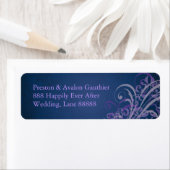 Exquisites Lila Scroll Blue-Adresslabel (Insitu)
