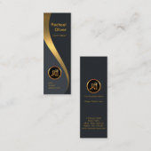 Exquisites Luxus Gold Wave Fine Dining Caterer Mini Visitenkarte (Vorne/Hinten)