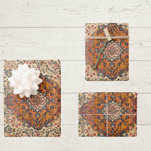 Exquisites Vintages Persisches Rug-Muster Geschenkpapier Set