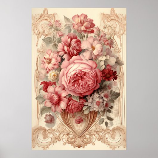 Exquisites Vintages Shabby Chic Poster (Vorne)