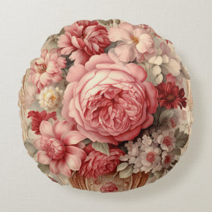 Exquisites Vintages Shabby Chic Rundes Kissen