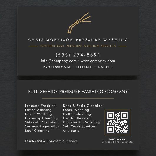Exterior Cleaning Power Washing QR Code Visitenkarte