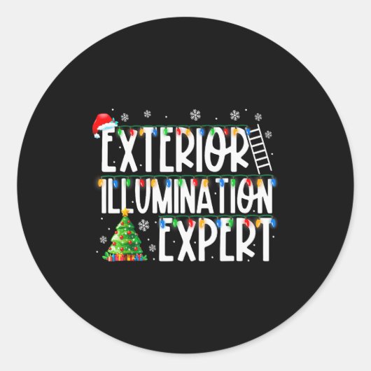 Exterior Illumination Expert Christmas Light Xmas Runder Aufkleber (Vorderseite)