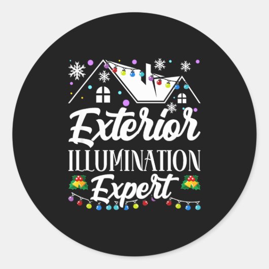 Exterior Illumination Expert Funny Christmas Decor Runder Aufkleber (Vorderseite)