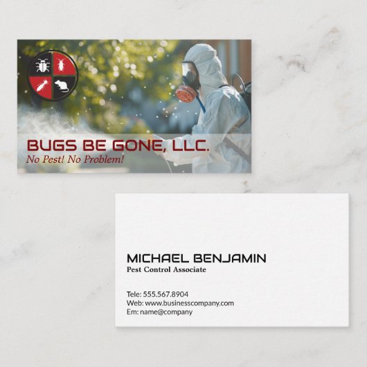 Exterminator, der die Eigenschaft sprüht Visitenkarte (Vorne/Hinten)