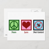 Exterminator Peace Liebe Pest Kontrolle Company Postkarte (Vorne/Hinten)