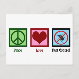 Exterminator Peace Liebe Pest Kontrolle Company Postkarte