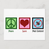 Exterminator Peace Liebe Pest Kontrolle Company Postkarte (Vorderseite)