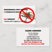 Exterminator-Plage-Kontrolle (ursprüngliches Bild) Empfehlungskarte (Vorne/Hinten)