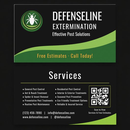 Exterminator Service QR Code Professional  Visitenkarte