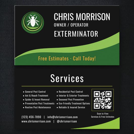 Exterminator Service QR Code Visitenkarte