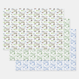 Extinct Animal Toile Wrapping Paper  Geschenkpapier Set