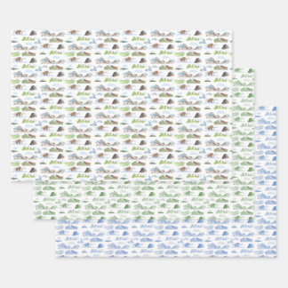 Extinct Animal Toile Wrapping Paper Geschenkpapier Set