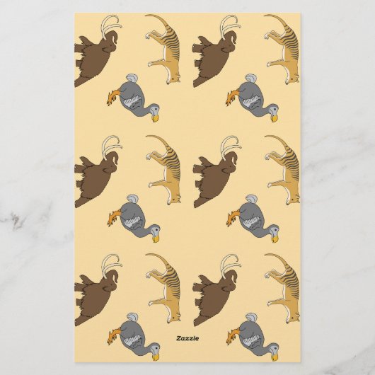 Extinct Animals  Briefpapier (Rückseite)