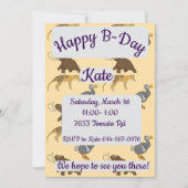 Extinct Animals Happy Birthday Einladung (Vorderseite)