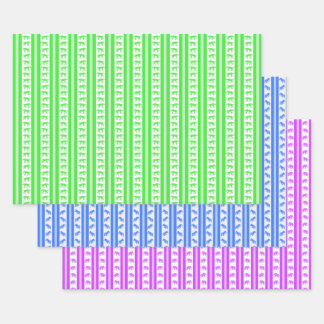 Extinct Animals in Neon Wrapping Paper Geschenkpapier Set