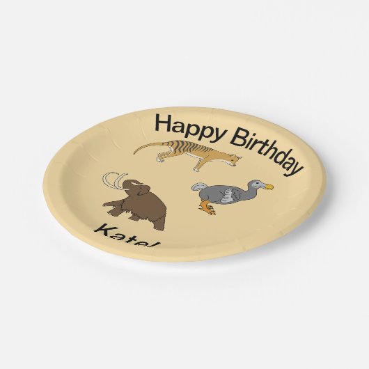 Extinct Animals  Pappteller (Schrägansicht)