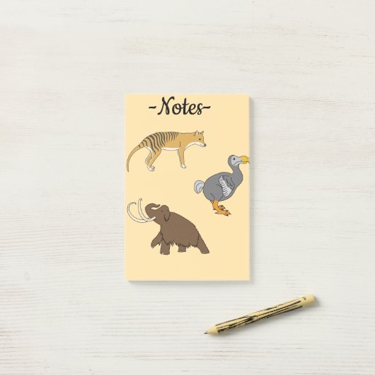 Extinct Animals  Post-it Klebezettel (Auf Schreibtisch)