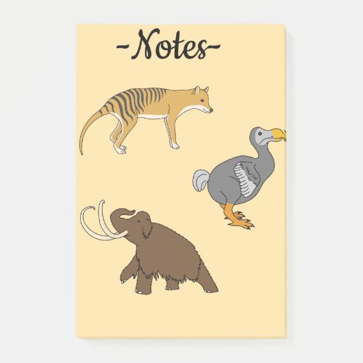 Extinct Animals  Post-it Klebezettel (Vorderseite)