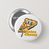 Extra Cheesy Pizza Slice Button (Vorne & Hinten)