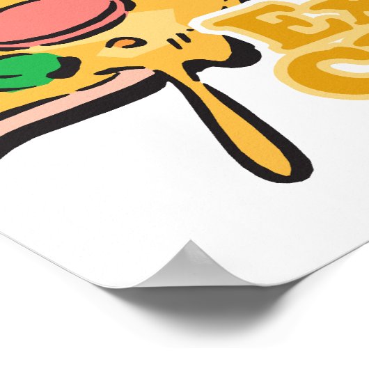 Extra Cheesy Pizza Slice Poster (Ecke)