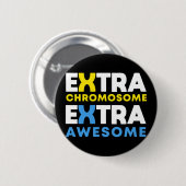 Extra-Chromosom Extra-Phantastisch-Down-Syndrom Button (Vorne & Hinten)