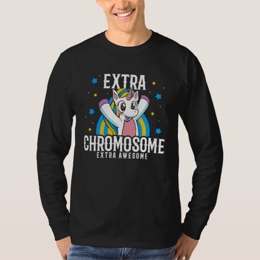 Extra Chromosome Extra Awesome Unicorn Down Syndro T-Shirt (Vorderseite)