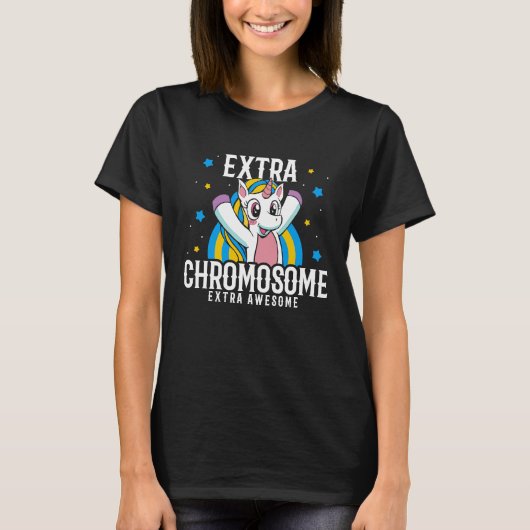 Extra Chromosome Extra Awesome Unicorn Down Syndro T-Shirt (Vorderseite)