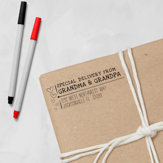 Extra Delivery Großeltern Rücksendeadresse Permastempel