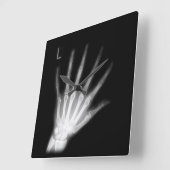 Extra Digit X-ray Left Hand Quadratische Wanduhr (Winkel)