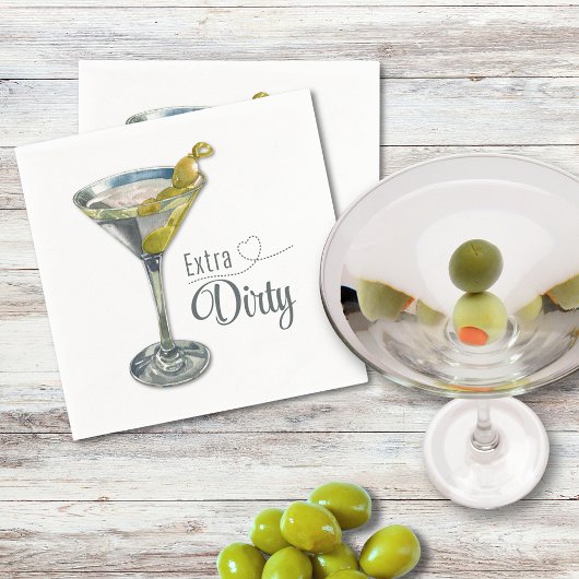 Extra Dirty Martini Cocktail Napkin Serviette