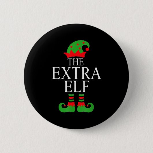 Extra Elf Family Matching Christmas Group Pajama M Button (Vorderseite)