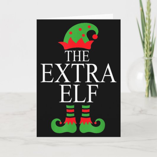 Extra Elf Family Matching Christmas Group Pajama M Karte (Vorderseite)