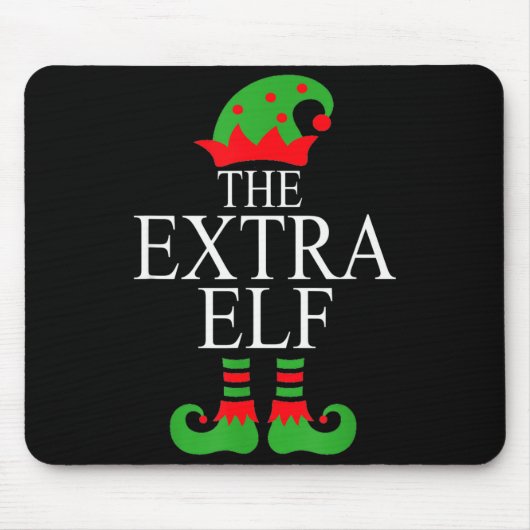 Extra Elf Family Matching Christmas Group Pajama M Mousepad (Vorne)