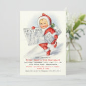 Extra Extra Urlaub Geburtstagsparty Einladung (Stehend Vorderseite)