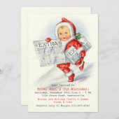 Extra Extra Urlaub Geburtstagsparty Einladung (Vorne/Hinten)