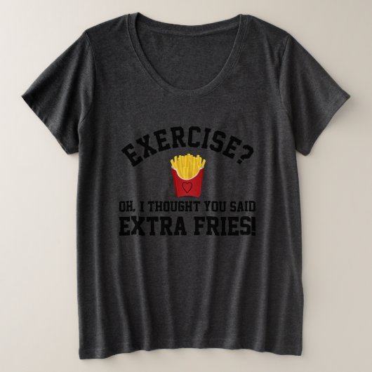 Extra Französisch Fries Lazy Training Funny Große Größe T-Shirt (Design vorne)