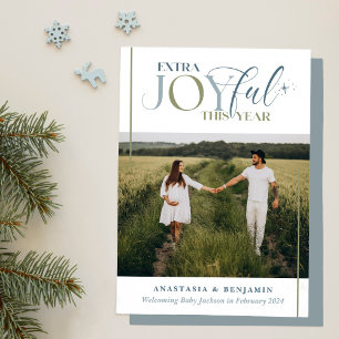 Extra fröhliches blaues und grünes Vintage-Schwang Feiertagskarte