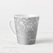 Extra Funkelnd Silver Glam Script-Name Milchtasse (Linke Ecke)