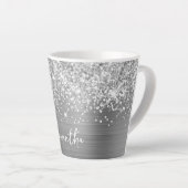 Extra Funkelnd Silver Glam Script-Name Milchtasse (Rechte Ecke)