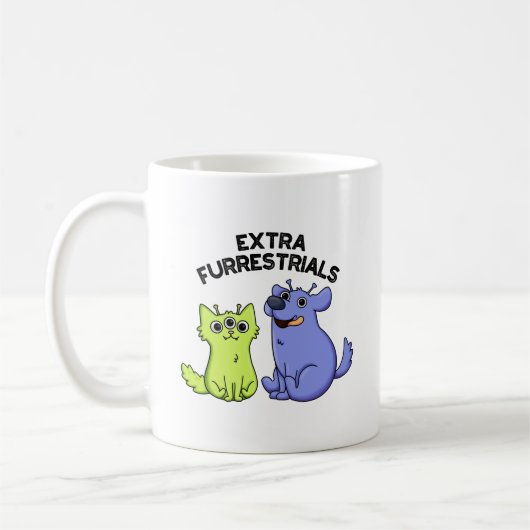 Extra Furrestrials Funny Alien Furry Pet Puff Kaffeetasse (Links)