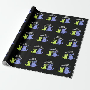 Extra Furrestrials Funny Alien Furry Pun Dark BG Geschenkpapier