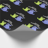 Extra Furrestrials Funny Alien Furry Pun Dark BG Geschenkpapier (Ecke)