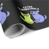 Extra Furrestrials Funny Alien Furry Pun Dark BG Geschenkpapier (Rolleneckpunkt)
